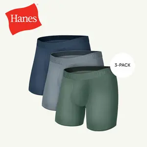 Hanes Originals Men's SuperSoft Boxer Brief Underwear, Viscose from Bamboo, Assorted, 3-Pack Hanes Originals Men's SuperSoft Boxer Brief Underwear, Viscose from Bamboo, Assorted, 3-Pack