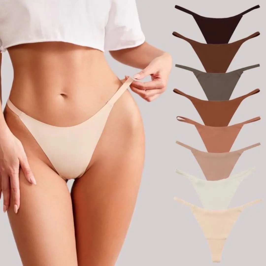 Hidden Treasures Lingerie Icy Silk Thongs Underwear Womenswear Panties Comfort Bridal Lady Basic Minimalist