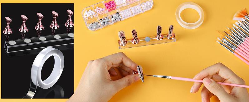 Teenitor Square Nail Tips with Nail Charms Nail Art Brushes, 240pcs XXL Fake Nails with Nail Stand for Extensions, Clear Acrylic Nail Tips Gel Nails Long Full Coverage