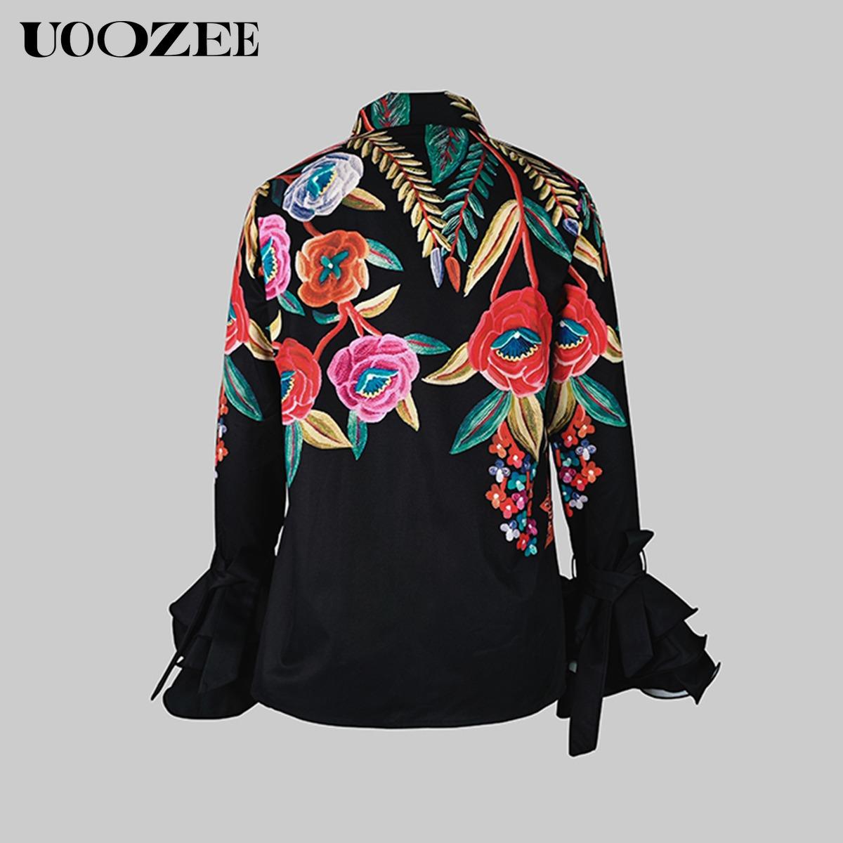 Flared Sleeves Bow-Embellished Falbala Solid Color Lapel Blouses&Shirts Tops Womenswear Casual Elegant Basic Outfit