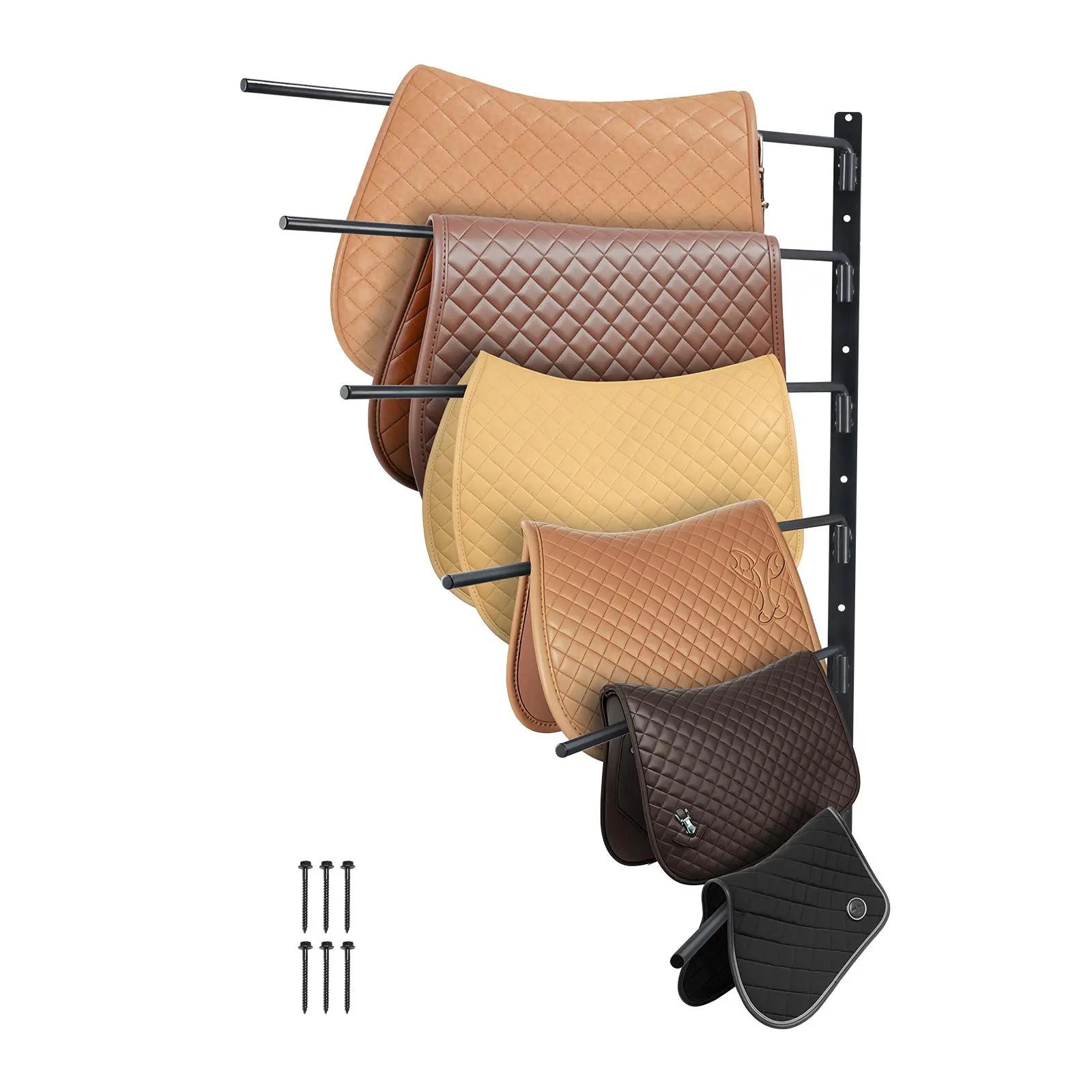 【SummerFinds】VEVOR Wall Mounted Saddle Rack,  , 30.9 x 29.9 x 5.5 in, Swing Out Saddle Holder, Six Tiers Horse Saddle Stand, Space Saving Horse Pad and Blanket Rack for Tack Room Organization Trailer Accessories