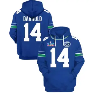 Men's Darnold #14 Royal Hoodies All Over Print, Football Lover Hoodie, Shirt For Football Fans, Sport Fan Outfit, Gift For Her, Gift For Him
