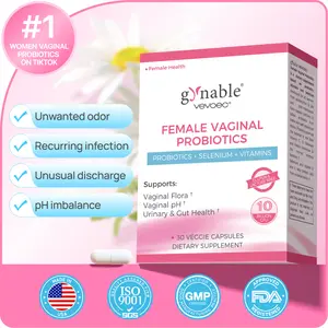 Gynable Female Probiotics for HPV BV UTIS Yeast Infection pH Balance with Lactobacillus Selenium Vitamin C D Folate Blend 30 Count Vegan Gluten Free Nutrition Supplement， probiotics for women， vitamins for women， women's probiotic