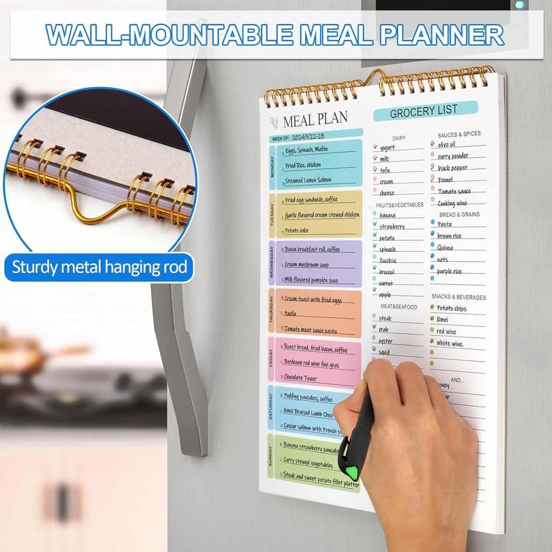 Weekly Meal Planner with Grocery List, Magnetic Fridge Planner, 50 Tear-Off Sheets, 5.83 x 8.54 Inch Meal Prep Pad, Wall-Mountable Kitchen Planner with To-Do List and Daily Schedule Weekly Meal Planner with Grocery List, Magnetic Fridge Planner, 50 Tear-Off Sheets, 5.83 x 8.54 Inch Meal Prep Pad, Wall-Mountable Kitchen Planner with To-Do List and Daily Schedule