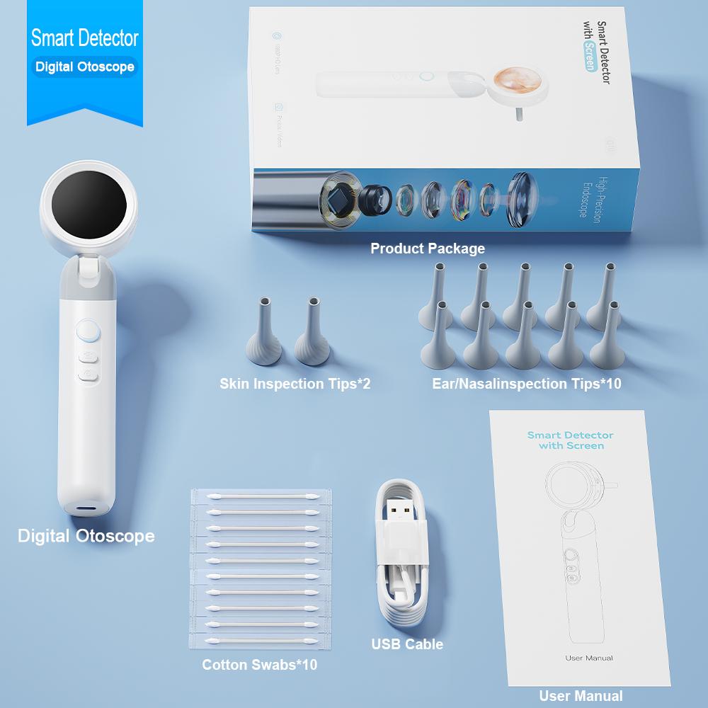 【2026 Upgrade】Aspoven Digital Otoscope with LED Light, 1.4" IPS Screen, 1080P HD Ear Scope for Kids, Adults & Pets, 12 Silicone Specula Tips, Photo & Video Recording, Type-C Rechargeable Ear Wax Removal Tool