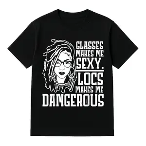 Cotton Locs Make Me Feel Dangerous Afro Hair Black American Girl T-Shirt