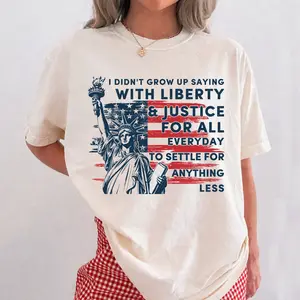 ChicCotton Liberty and Justice For All Comfort Colors Shirt, Equality T-shirt, Protest Graphic Tee, 4th of July Equality Clothing, Activism Outfits
