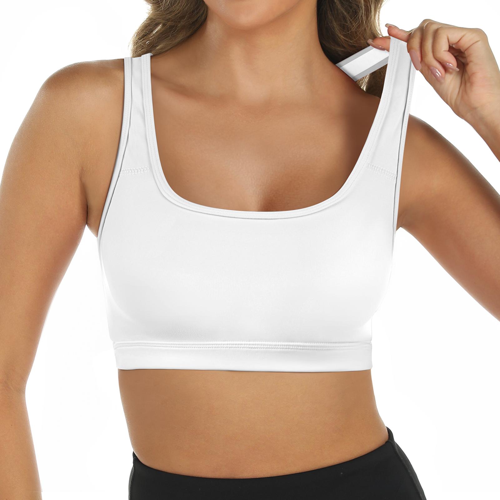 Womens Seamless Ribbed Longline High Neck Sports Bra - Racerback Padded Slim Fit Crop Tank Top with Built in Bra Black