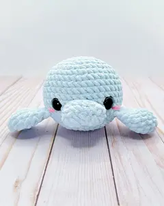 Handmade Crochet Manatee - Blue