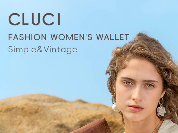 CLUCI TikTokShopSpringGlowUp Women and Men Wallet Leather RFID Blocking Designer Trifold Card Holder Ladies Clutch with ID Window RFID Credit Cute Gift for Men