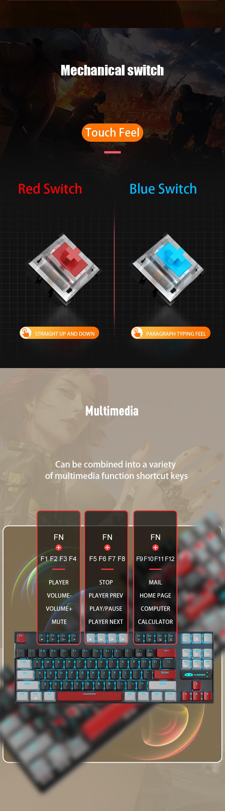 MageGee 75% Mechanical Gaming Keyboard with Brown Switch, LED White Backlit Keyboard, 87 Keys Compact TKL Wired Computer Keyboard for Windows Laptop PC Gamer