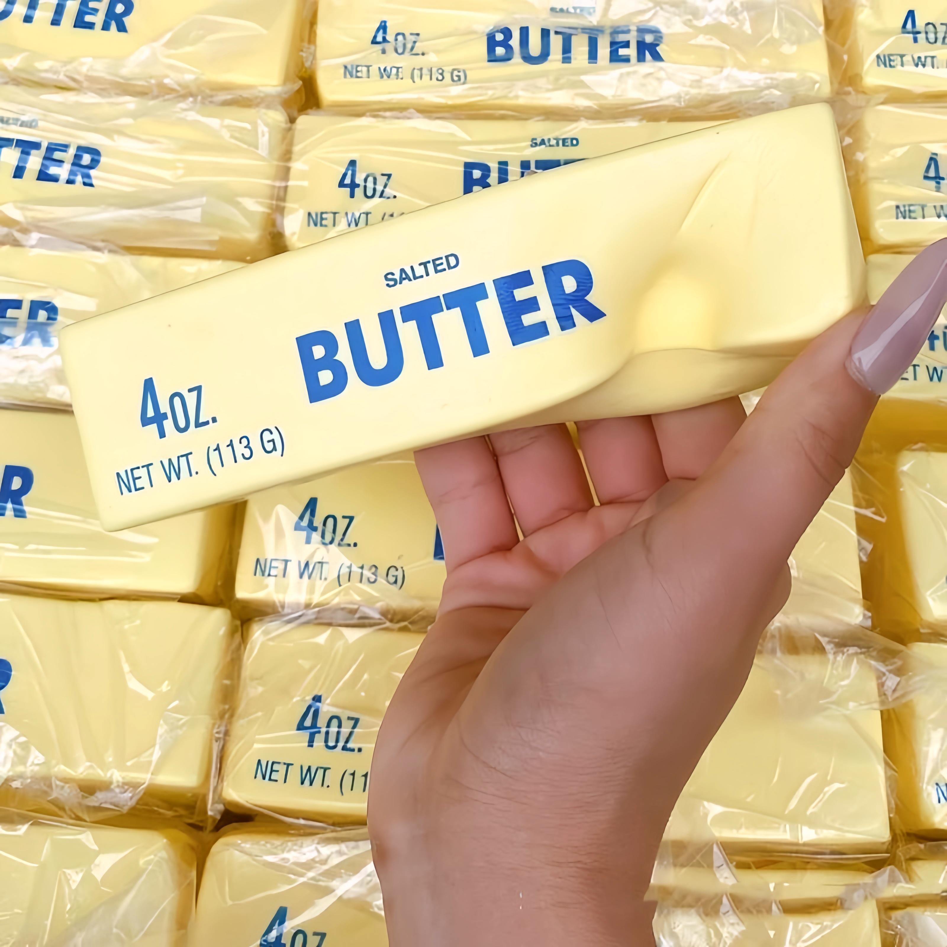 2PC-Butter Stick Squishy Toy, Soft Slow Rebound Stress Relief Toy for Relaxation and Anxiety Relief, 14cm Cute Fidget Toy, Kawaii Squishies