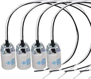 YI LIGHTING DIY Ceramic E12 Candelabra Socket Kit – Heavy Duty, Heat-Resistant Porcelain Lamp Holder with 12" Leads – Perfect for Chandelier Repair, Vintage Lanterns & Custom Decor