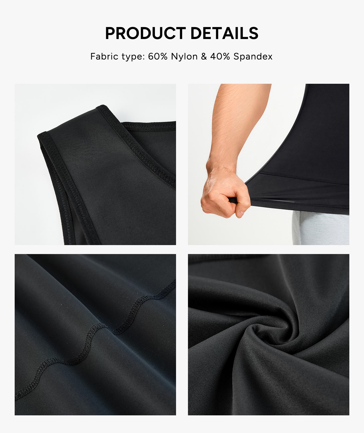 【LIVE】Nebility Men's Tummy Control Shapewear Tanktop - Sleeveless High Elasticity Breathable, Waist Chest Compression Vest Athletic Workout Clothing