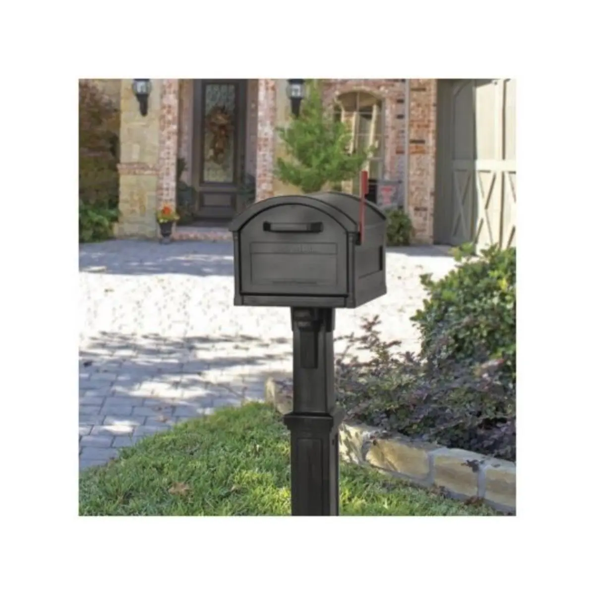 212 MAIN Extra Large Black Plastic Grand Haven Mailbox & Post Cover Combo - Magnetic Latch, Rust-Proof, 21 lbs, Double-Wall Construction, Easy Installation, Some Assembly Required, Ample Space, 16.63"x20.1"x54.12" (Home Improvement), Durability, Packageho