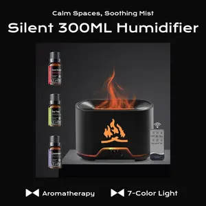 Create a Calm Space Silent 300ml Humidifier with Aromatherapy & 7-Color Light Perfect for Yoga Office or Bedroom Ultrasonic Cooling Mist Technology Dual Mode Operation Remote Control Included