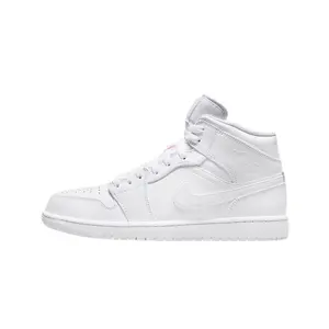 Men's Jordan 1 Mid White/White-White (554724 136) Men's Jordan 1 Mid White/White-White (554724 136)