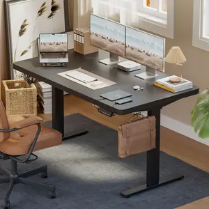 Dual Motor Electric Adjustable Standing Desk, Computer Desk with Memory Controller, Home Office Desk with Seamless tabletop,265 lbs Weight Capacity,Black/White/Rustic Brown/Oak(Two packages)