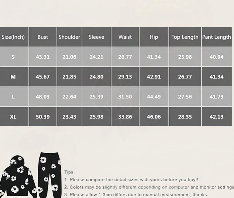 DENIM TEARS Brand Hot Selling New Fashionable Cotton Foamprinted Hoodie European and American Trendy Men's Sportssuit Pink Floral Design with Hood and Drawstring