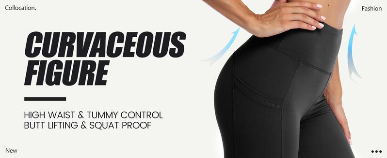 SHOWITTY Women's Fleece Lined Leggings with Pockets – High Waisted Thermal Warm Yoga Pants for Winter Workout & Everyday Wear