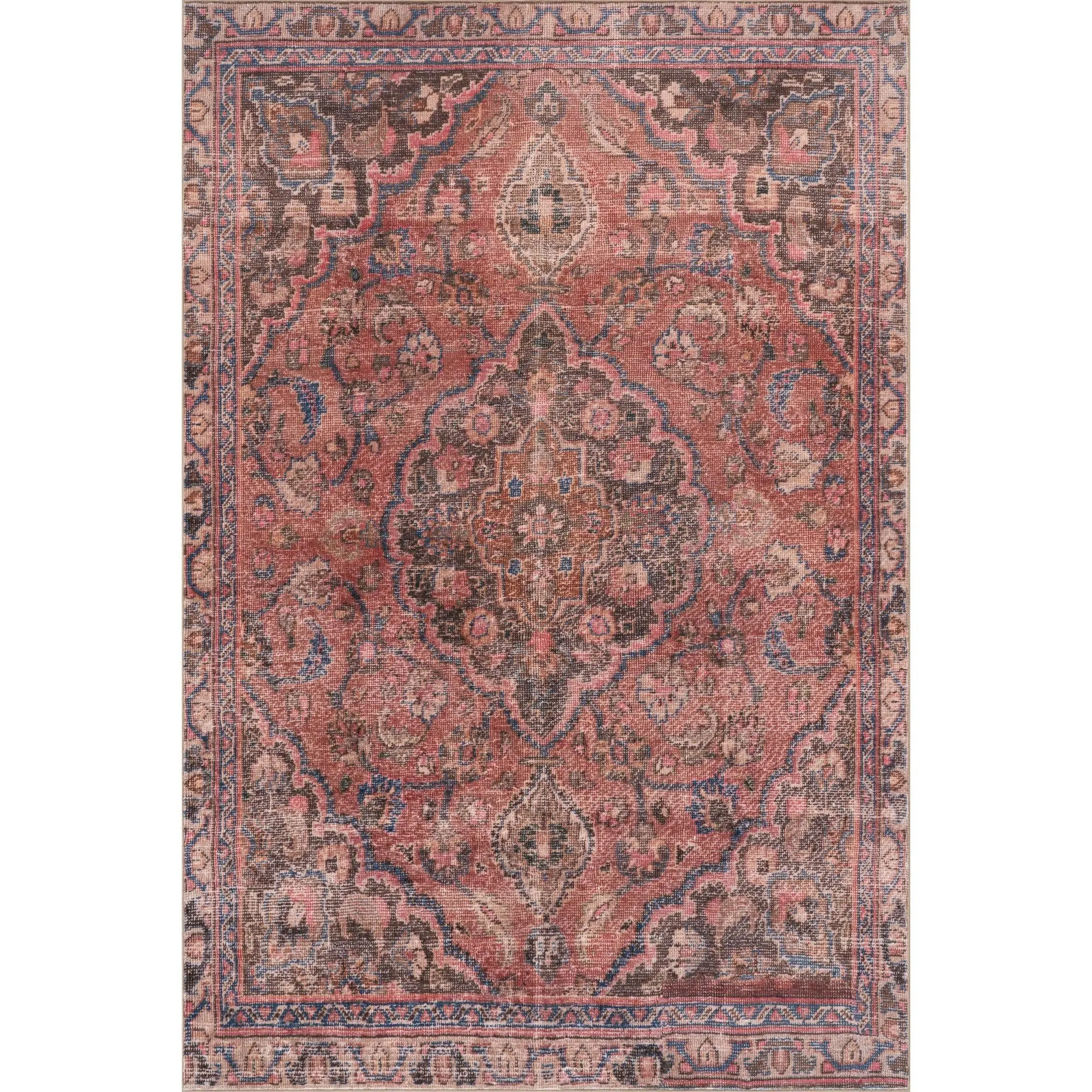 Nuloom Corisandi Polyester Traditional Medallion Print Washable Area Rug - Rectangle, Multi-Size Rugs for Bedroom, Household Decor Piece
