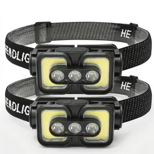 2Pack LED Rechargeable Headlamp Motion Sensor Headlight 6 Modes COB Red Light Skywolfeye K361