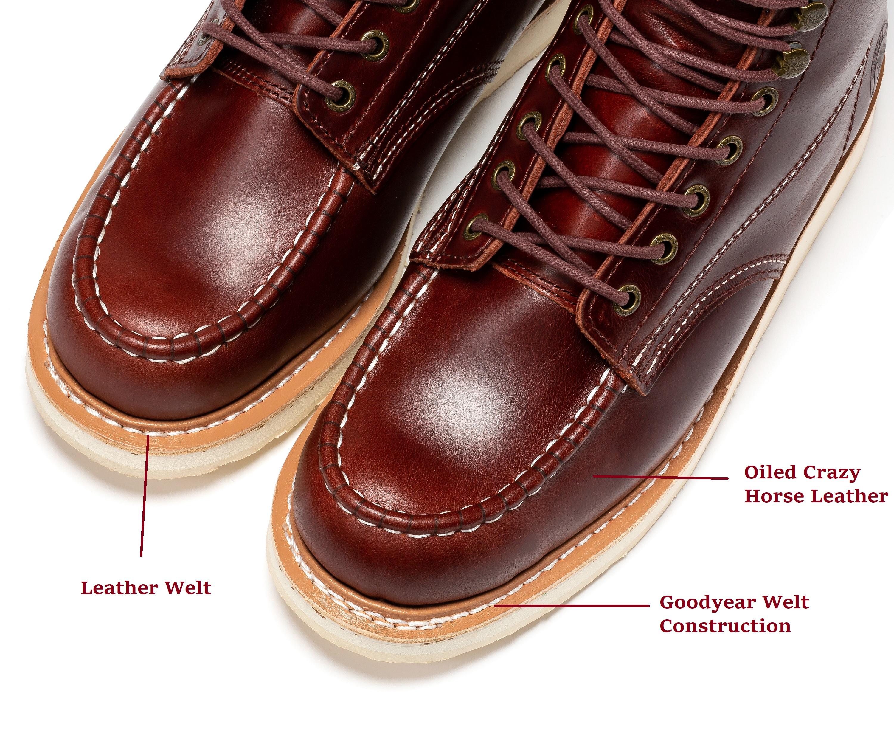 Moc Toe Boots for Men Footwear Comfortable SAP600 Roofing  Slip-resistant  work boots leather boots Casual Everyday Use Craftsmanship