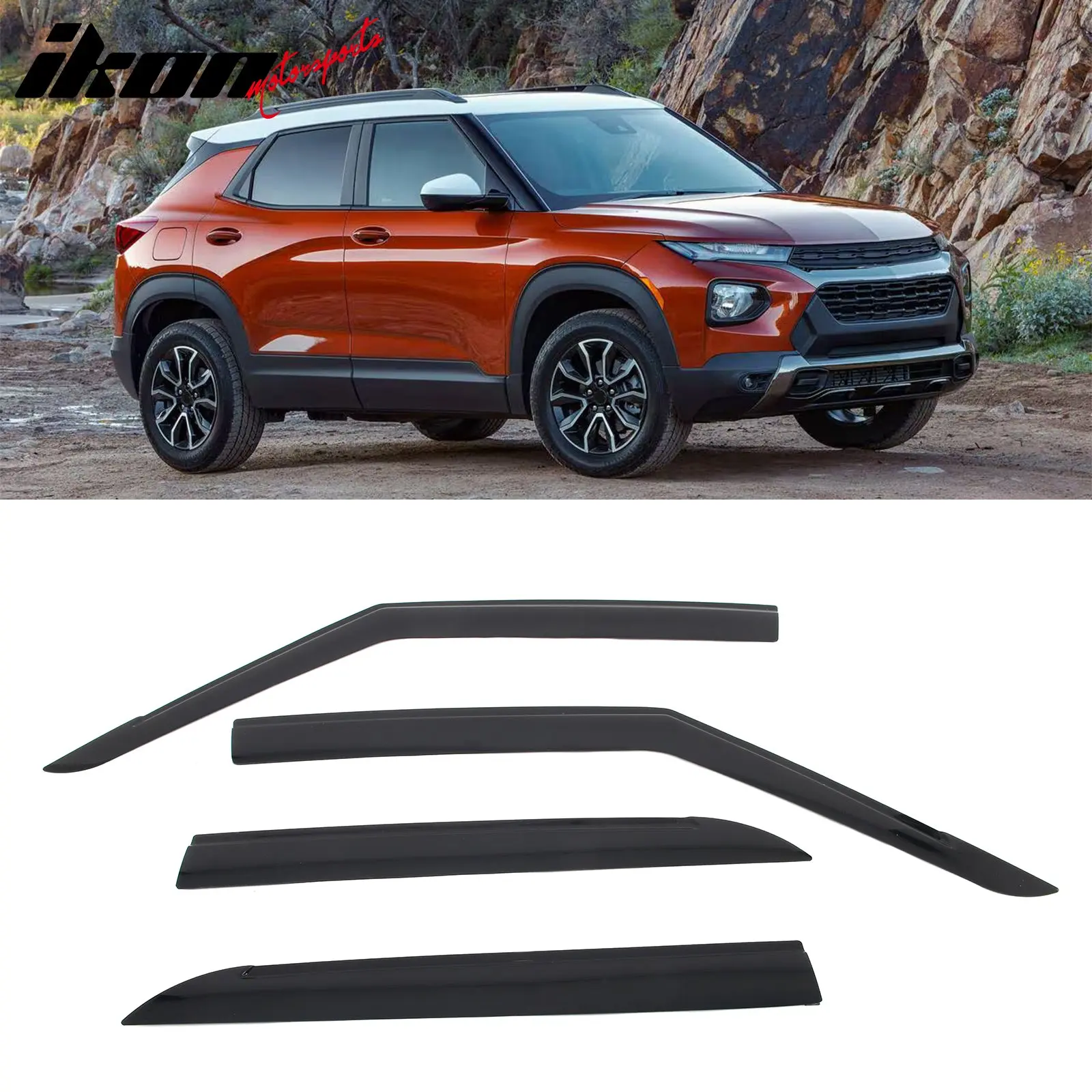 Window Visors for Chevy Trailblazer 2021-2026 Low Profile Style Tape-On
