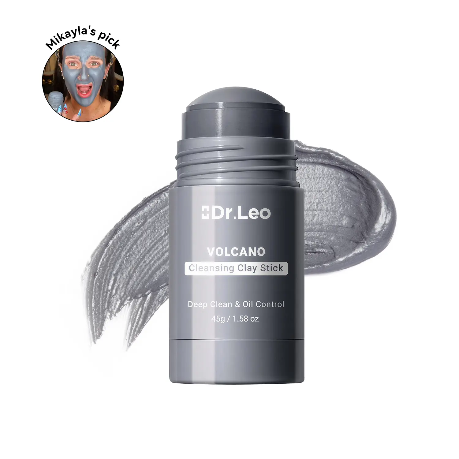Dr.Leo Vegan Charcoal Cleansing Clay Mask Stick - Gentle for Sensitive Skin, Blackhead Removal, Deep Pore Cleansing, Oil Control, Mess-Free Non-Drying Detox Face Mask for Smoother Skin, Face Masks #sohochic #tiktokshopbacktoschool