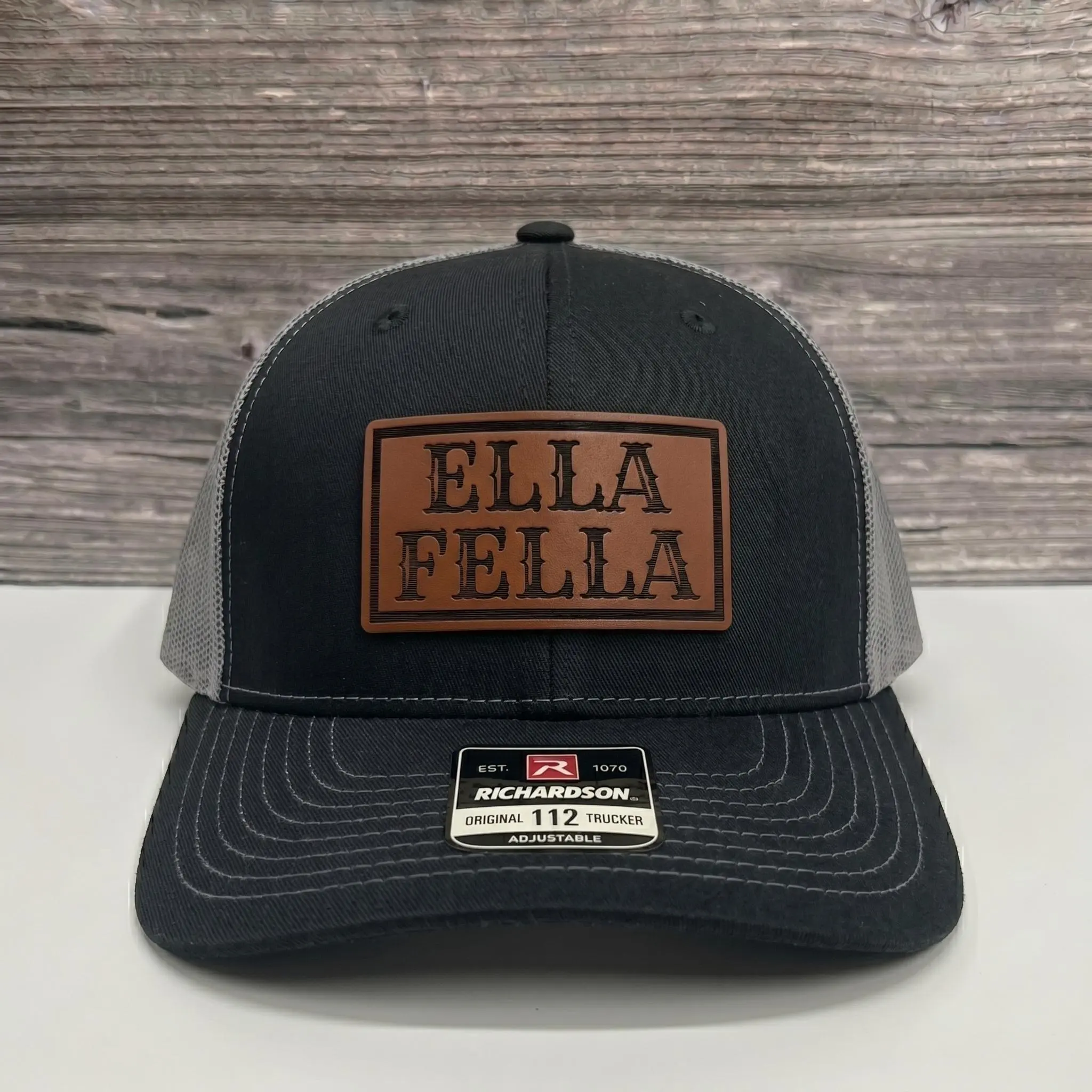 Ella Fella Western Outlaw Leather Patch Hat, Vintage Americana Country Rodeo Lifestyle Cap, Retro Cowboy Cowgirl Slogan Aesthetic Snapback, Gift for Fans