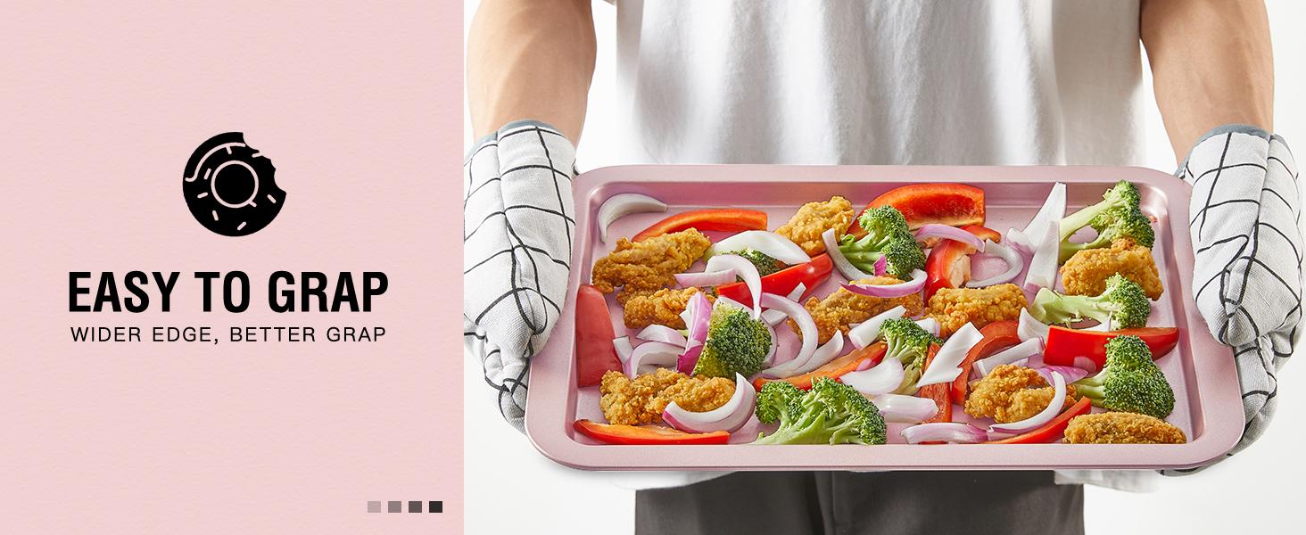 [BF&CM]HONGBAKE 10pc Bakeware Sets, Teflon-free Cookware Set, Non-Stick, Baking Pan Set, Cookie Sheets, Girly Kitchenware,Baker, Pink Kitchen Stuff Modern Cake