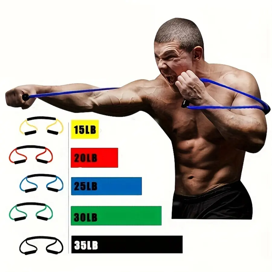 Boxing tensioner speed Sanda Muay Thai air strike tension rope elastic band resistance rope fighting training punching equipment Workout Bands Fitness Training Band Resistant Bands Work Out Bands For Exercise Home Workout Gear