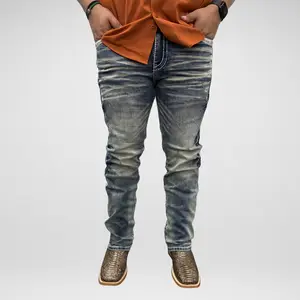 Men's De Niko Slim Straight Boot Denim (DN-054)
