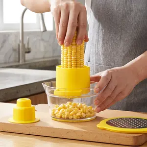 Easy Corn Threshing Tool Kitchen Gadget Cooking Tool BBQ Accessory Essential for Food Preparation Summer Kitchen Essential No-Crush Corn Peeler Funny Kitchen Gift