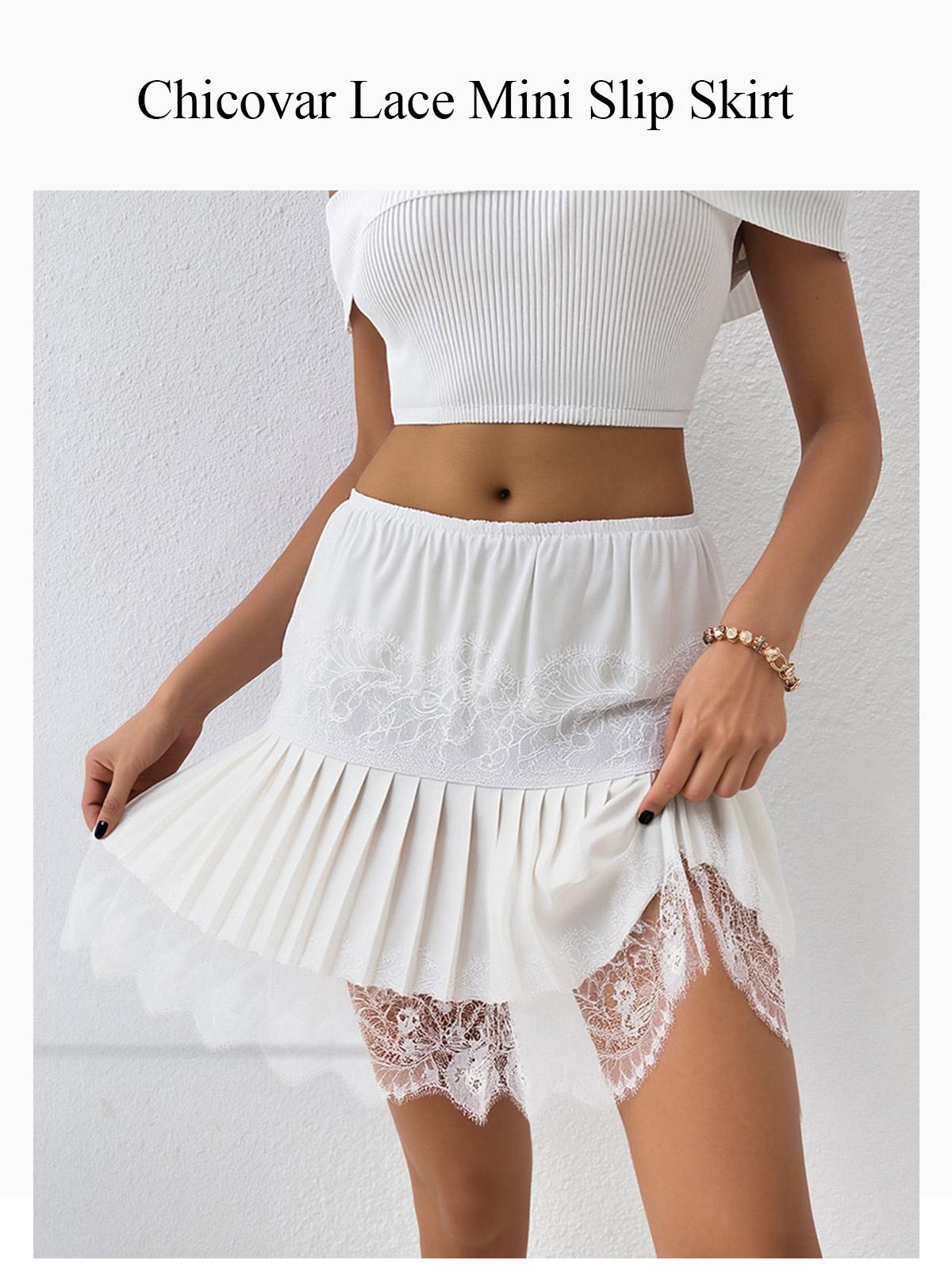 Chicovar Summer Lace Mini Slip Skirt! Must-Have for Trendsetters, Music Festival Outfit, Lace Skirt,Easter dress, GrungeStyle, Westernfashion