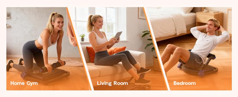 HOPHORSE Sit-Up Exercise Equipment, Ab Crunch Machine Roll-up Machine,Portable Ab Crunch Exercise Machine, sit up machine Abdominal Workout Machine for Home Gym, Core Ab Exercise System Trainer, Core max，TikTokShopBlackFriday