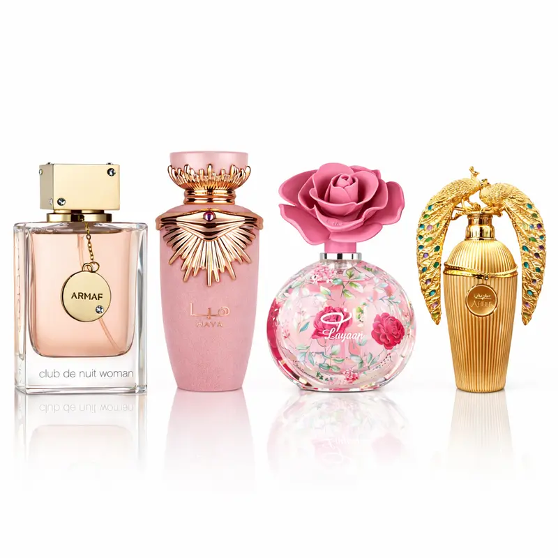 Giftset for Her Armaf CDN 3.6FL.OZ | Lattafa Haya EDP 3.4FL.OZ | Lattafa Afeef EDP 3.4FL.OZ & Lattafa Layaan EDP 2.53FL.OZ