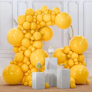 100-Piece Mustard Yellow Balloon Arch Kit for Birthdays, Showers, and Sunflower Themed Parties