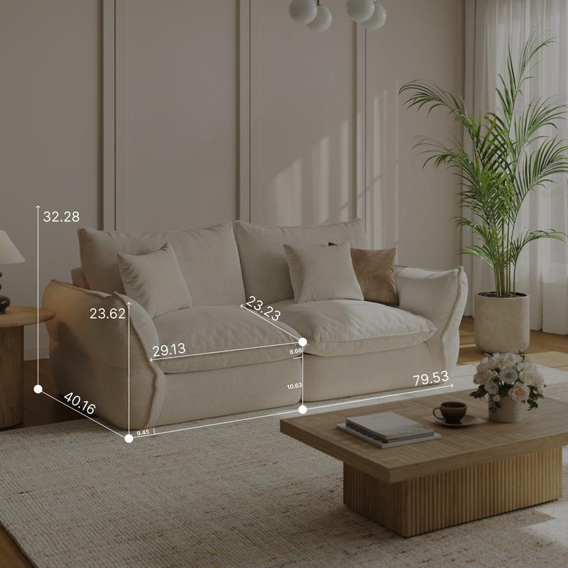 [New Year Deals] 81-106'' Down Blend Loveseat, Deep Seat Cloud Sofa with Feather-Filled Cushions, Ultra Soft Sink-in Comfort Couch for Living Room, Modern Oversized Sofa,Christmas Gifts for the Whole Family: Husband & Wife, Mom & Dad