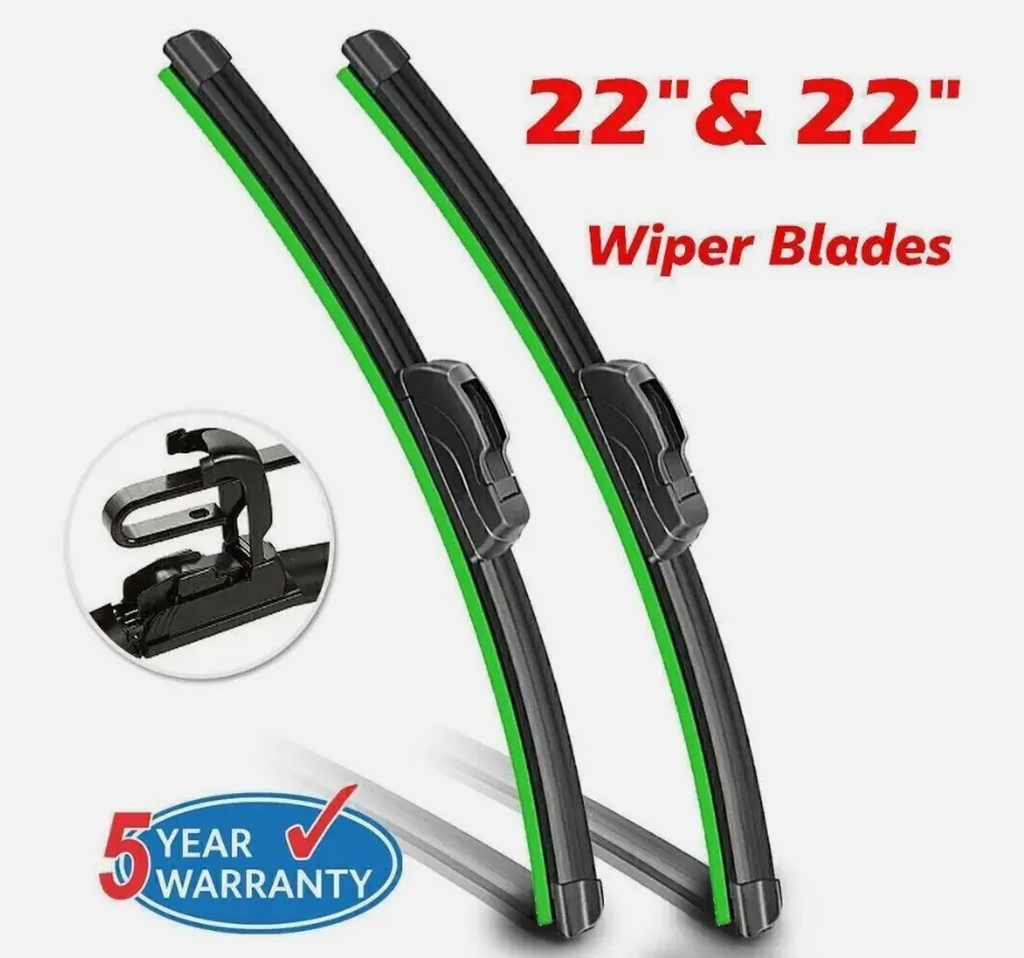 2-Pack All-Weather Frameless Silicone Front Windshield Wiper Blades, 22" Windshield Cleaning Windscreen Wipers, Frameless Blade Design, Frameless Blade Windscreen Wipers