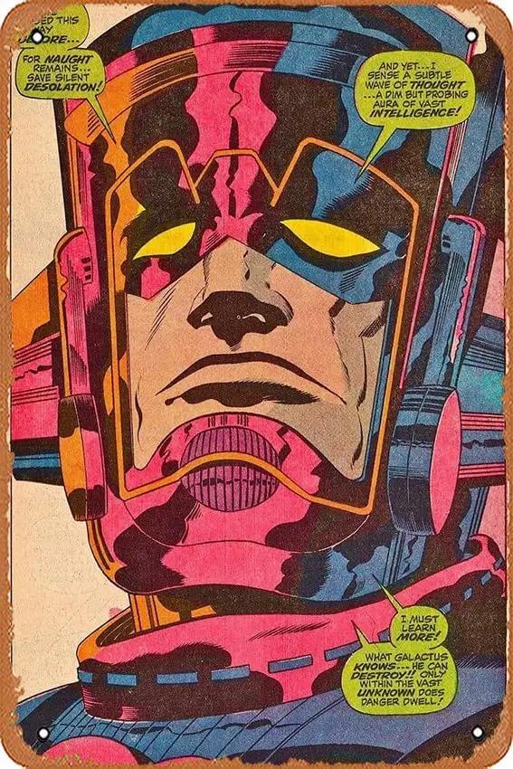 Galactus Comic Print Tin Sign for Wall Decorative Metal Signs Living Room,Office,College Dorm,Childrens Room,Games Room,Coffee S