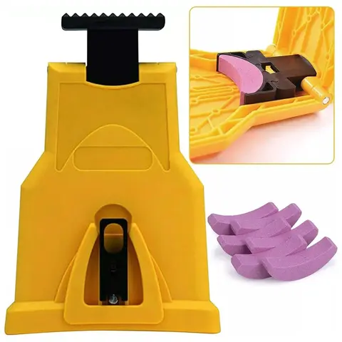 Professional Chainsaw Sharpener Kit for 14-20 Inch Blades Diamond Grinding Stone Tool 5-Speed Adjustable Angle Fast Chain Teeth Restoration Accessories Heavy Duty Cutting