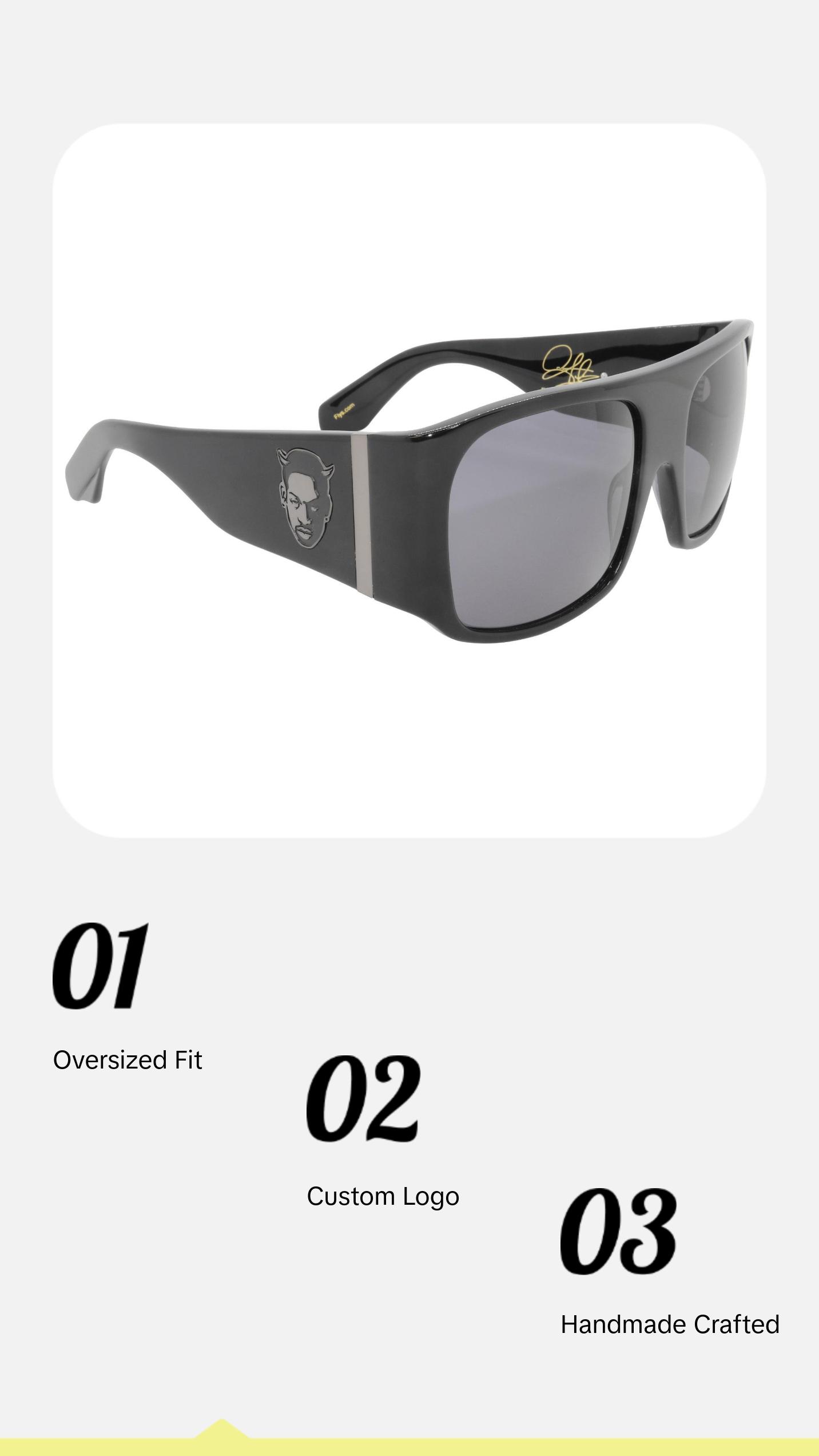 Black Flys Fly Ambassador Dennis Rodman Signature Model Handmade Acetate Frame Sunglasses