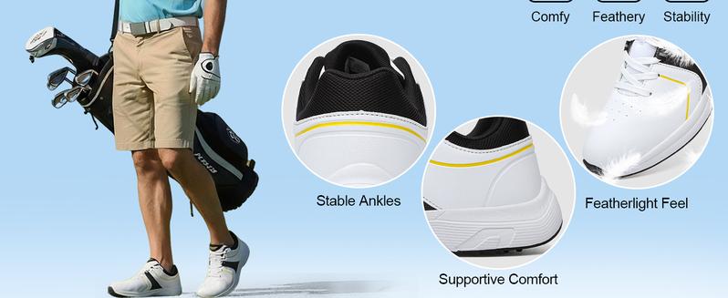 Golf Shoes Mens Waterproof Professional Outdoor Spiked Golf Cleats for Men