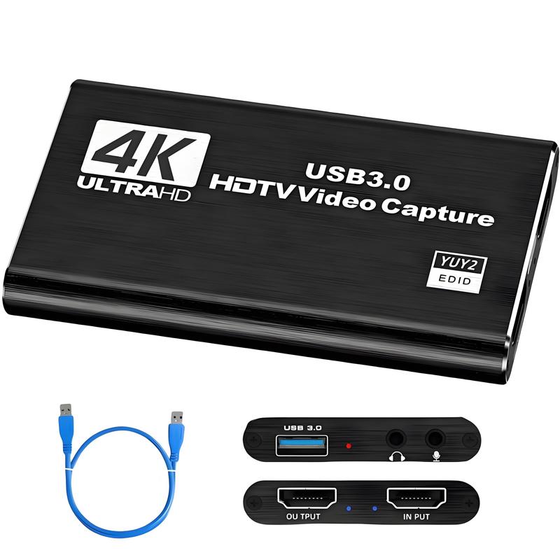 ACHAVE 4K Capture Card for Streaming Full HD 1080P 60FPS USB 3.0 HDMI Audio Video Card for Gameplay OBS Recording Live Streaming