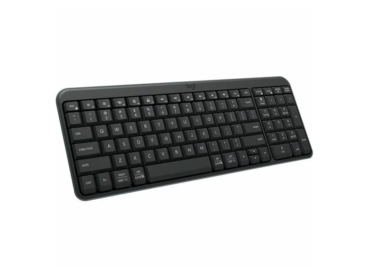 Logitech MK250 Bluetooth Keyboard with Numpad Easy Connectivity Compact Wireless Keyboard made with Recycled Plastic Spill-Resistant comfortable Keys Graphite 920013442