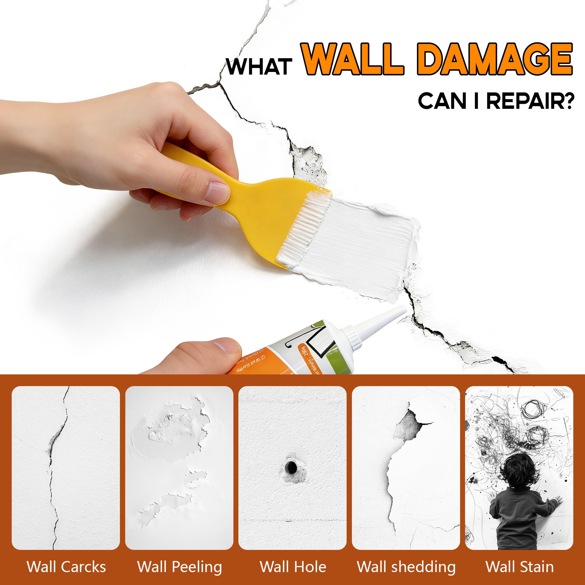 【 One-Stop Wall Repair Package】Drywall Patch Repair Kit, 250g Wall Mending Agent,Multi-functional Quick-drying Wall Repair Paste,Environmentally Friendly & Free of Formaldehyde,DIY Repair for Nail Hole Cracks,Concrete Sealant WaterproofSelf Adhesive