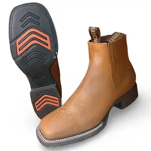 Botin Vaquero Crazy Miel Para Caballero 100% Leather Made in Mexico Rubber Sole for Stability and Comfort