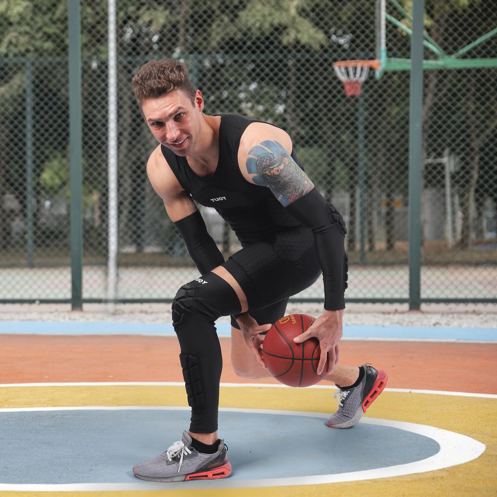 Knee Pad Protective Calf Shin Guards for Adult Youth Leg Compression Sleeve Pad with Anti-Slip Strip 1 Pair for Football Basketball Volleyball Soccer Protective Gear Calf Support Cuff