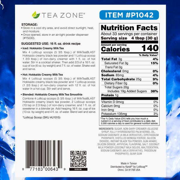 Tea Zone Boba Tea Powder - Perfect for boba tea, smoothies, slushies, milk teas and flavored tea